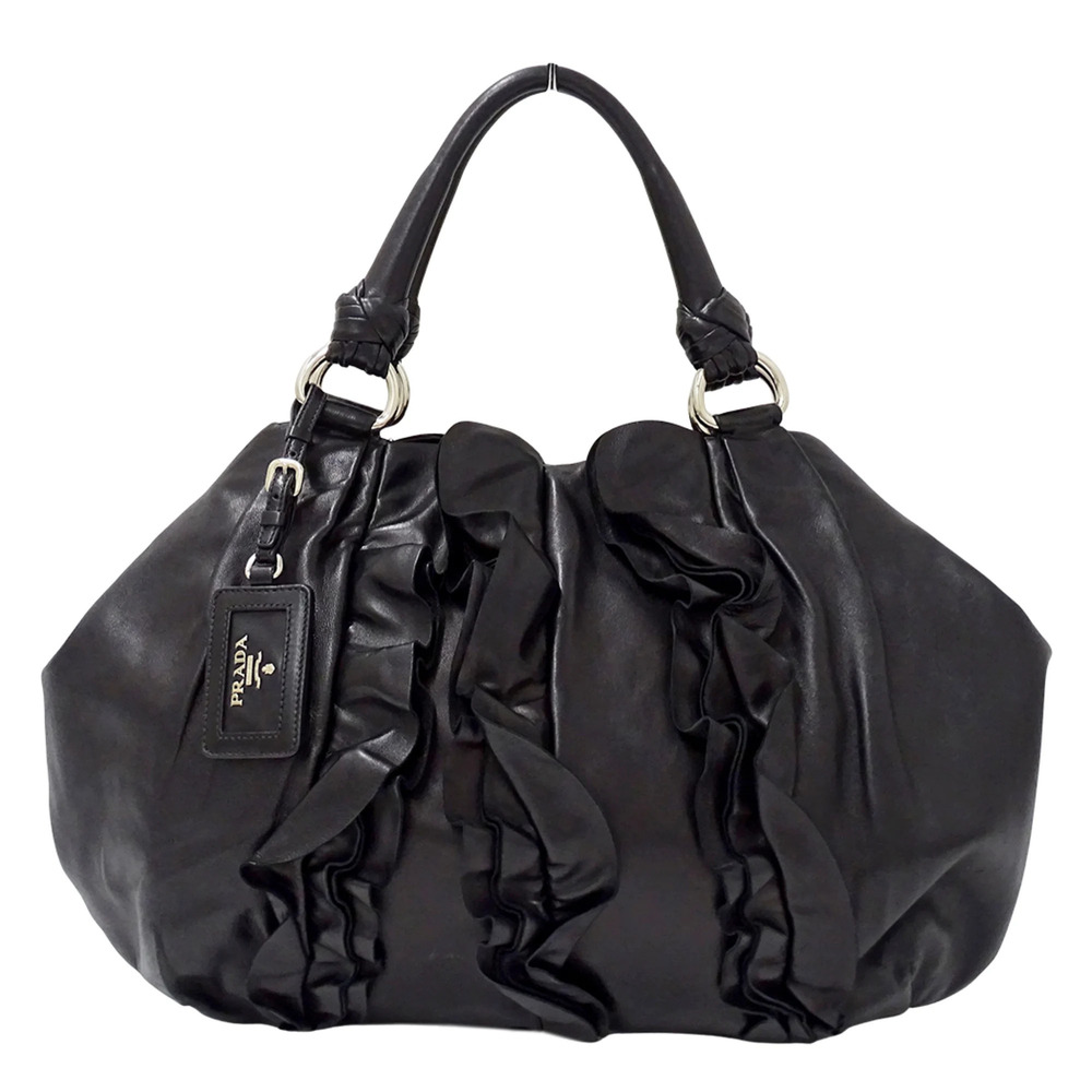 Prada PRADA handbag for women, brand name handbag, tote bag, leather, black, ...